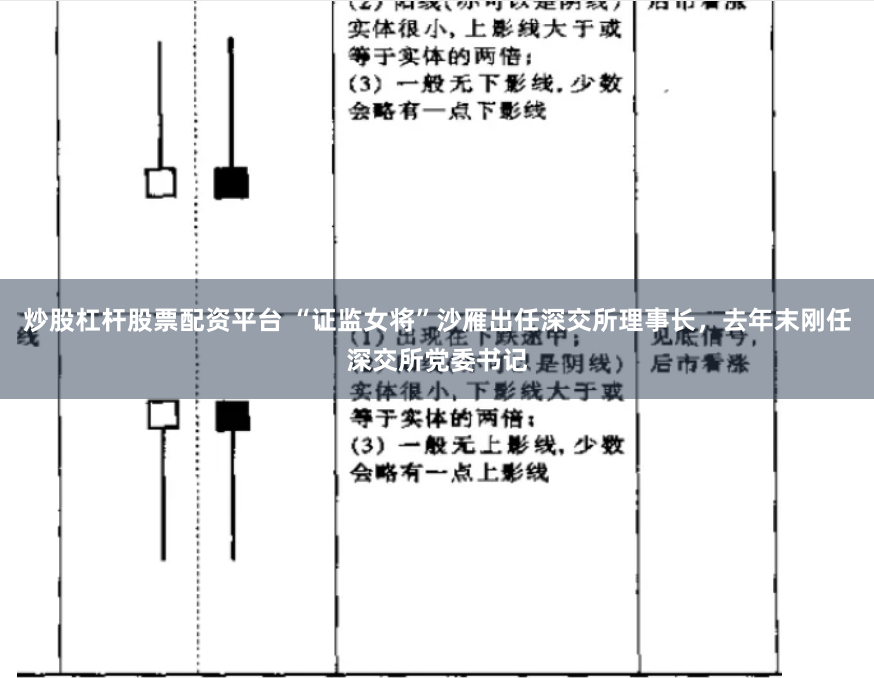 炒股杠杆股票配资平台 “证监女将”沙雁出任深交所理事长，去年末刚任深交所党委书记