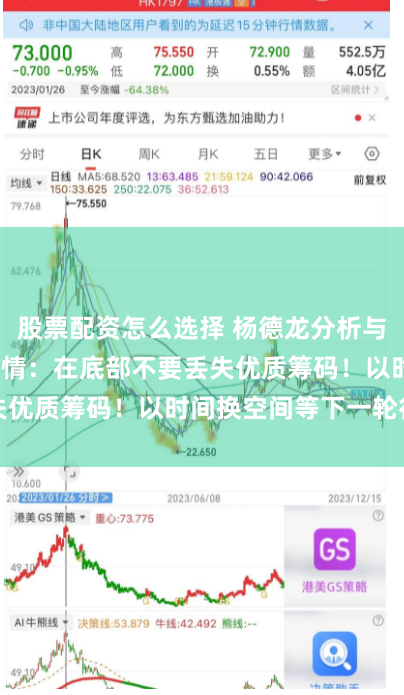 股票配资怎么选择 杨德龙分析与展望2024年行情：在底部不要丢失优质筹码！以时间换空间等下一轮行情